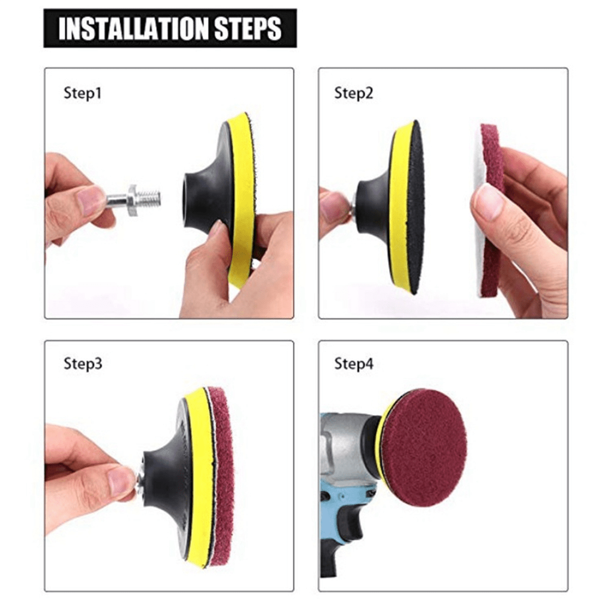 Electric Drill-Brush Kit Power Scrubber Brush for Carpet Bathroom  Tub Furniture Shower Tile Tires Cleaning Tool