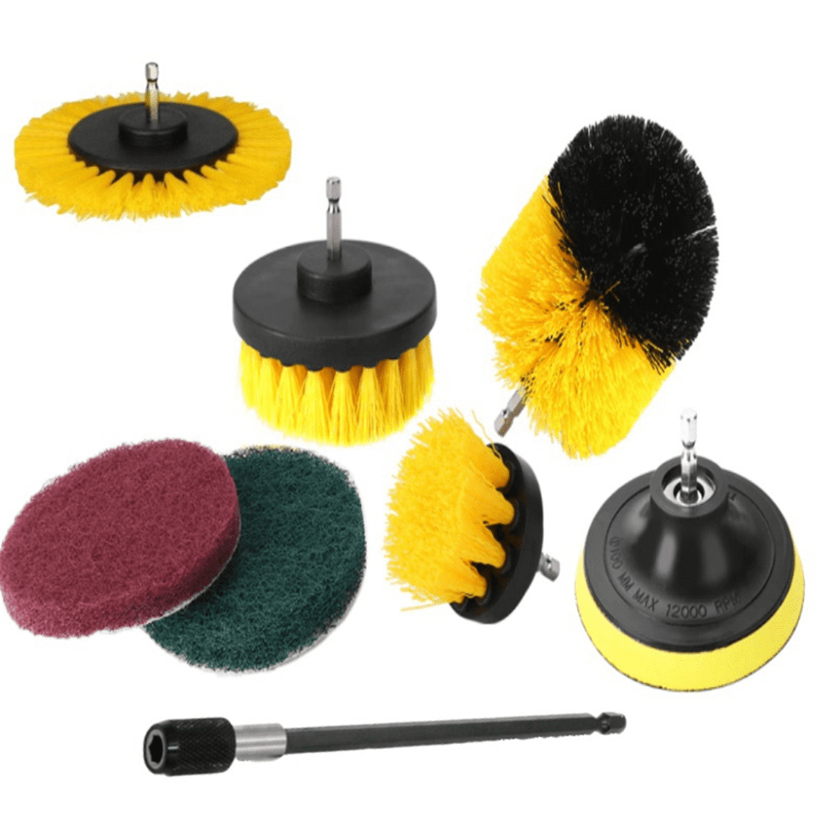 Electric Drill-Brush Kit Power Scrubber Brush for Carpet Bathroom  Tub Furniture Shower Tile Tires Cleaning Tool