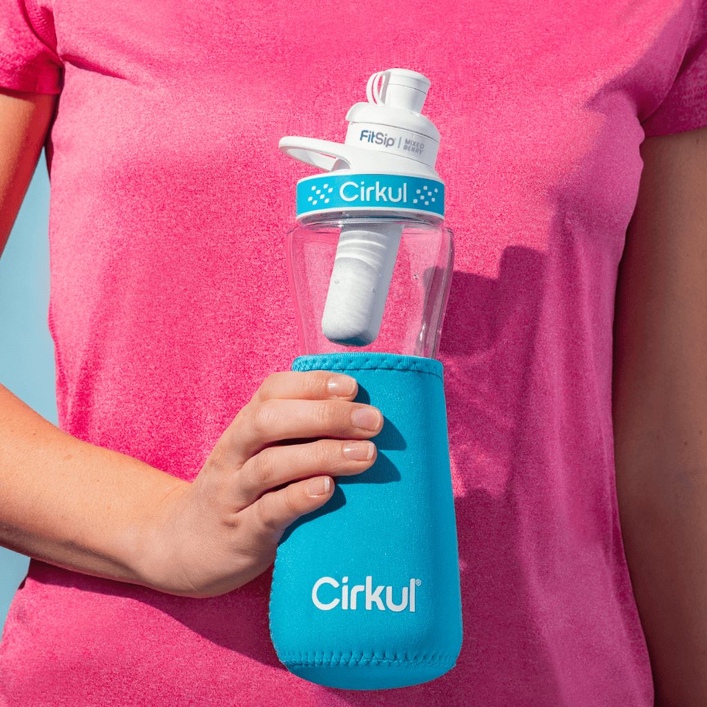 Chill Sleeve &amp; Comfort-Grip Lid for 22oz Bottle, Blue