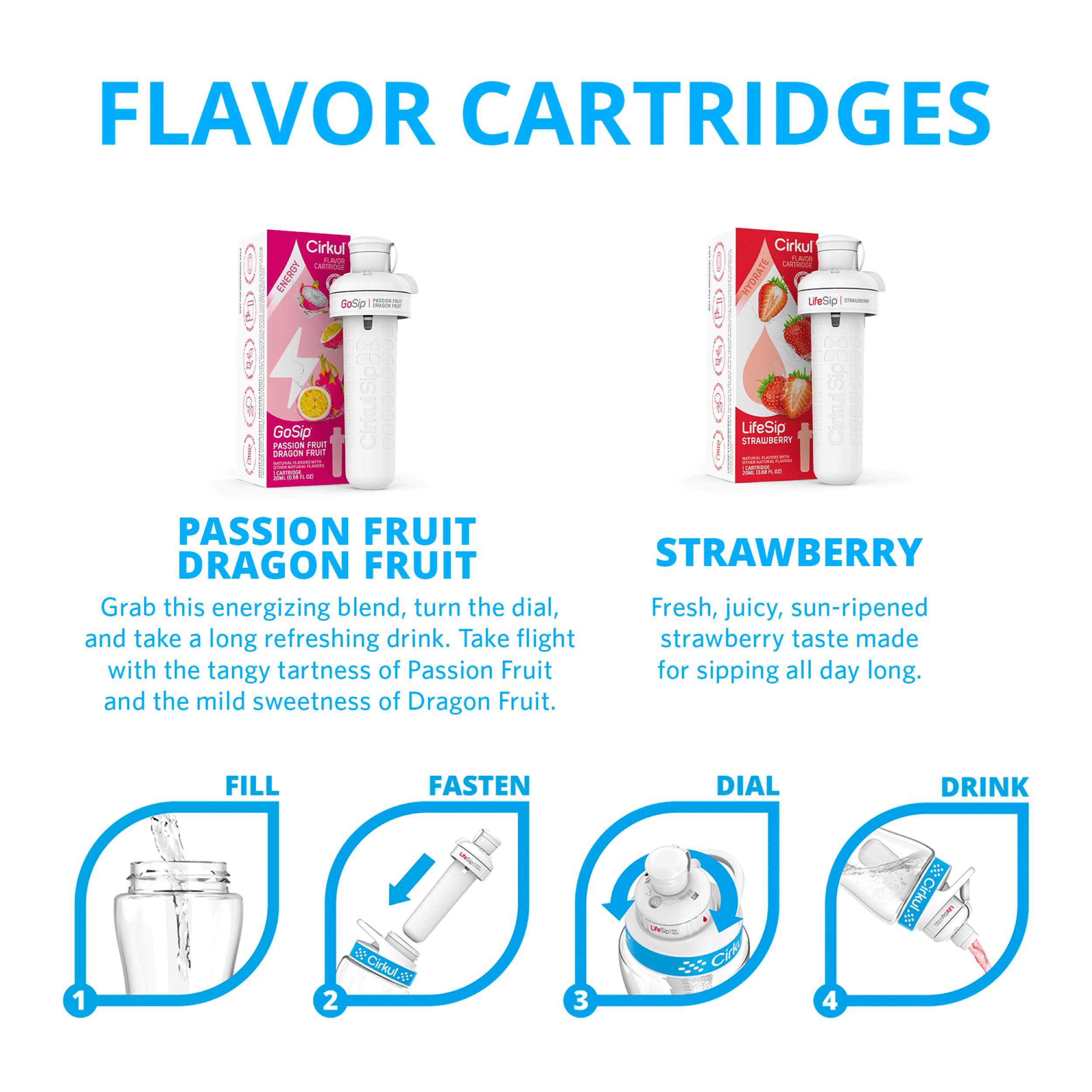 32oz Matte Black Stainless Steel Starter Kit with Matte Black  Lid 2.0 and 2 Flavor Cartridges (Blueberry Grape &amp; Kiwi Berry)