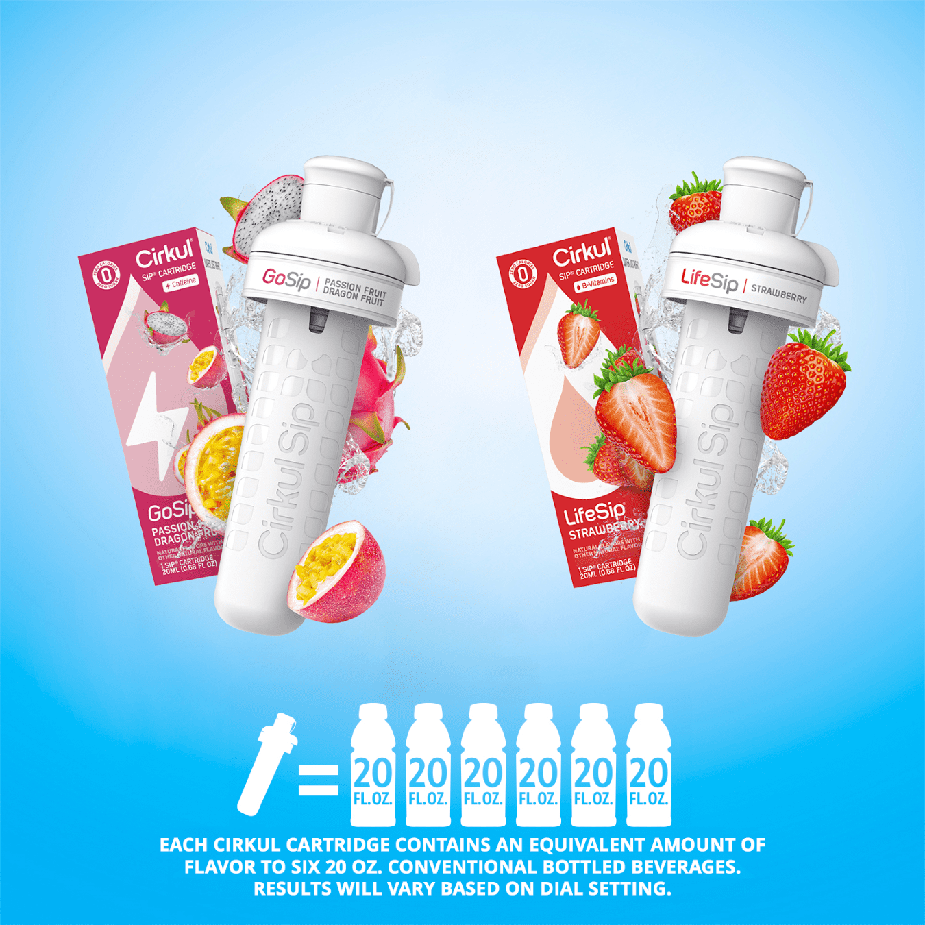 32oz Matte Black Stainless Steel Starter Kit with Matte Black  Lid 2.0 and 2 Flavor Cartridges (Blueberry Grape &amp; Kiwi Berry)
