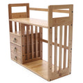 Bamboo Desktop Bookshelf Adjustable Desk Organizer Shelf Storage Rack for Office