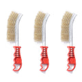 3PCS Multi-Function Tool Wire Brush Copper Plated Cleaning Brush Long Handle Kitchen Grill Special Plate Rust Removal A