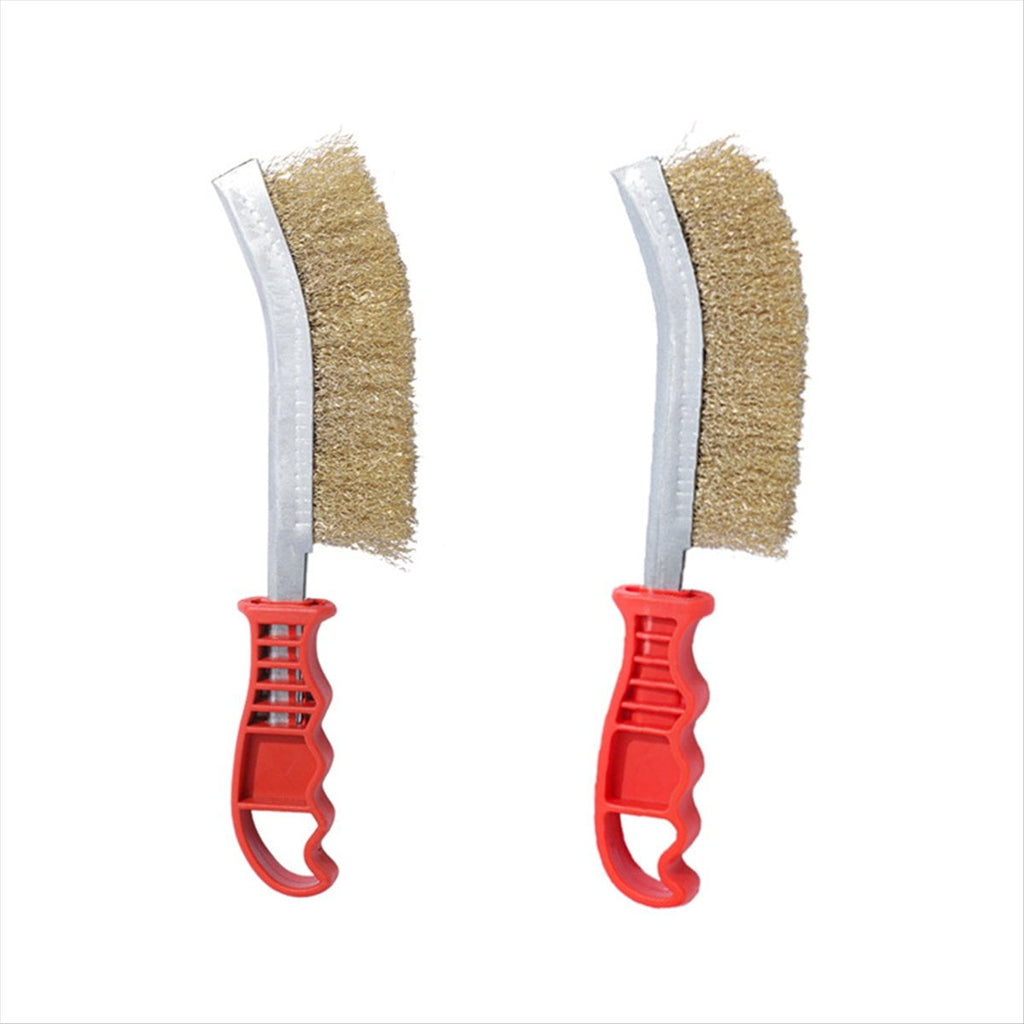 3PCS Multi-Function Tool Wire Brush Copper Plated Cleaning Brush Long Handle Kitchen Grill Special Plate Rust Removal A