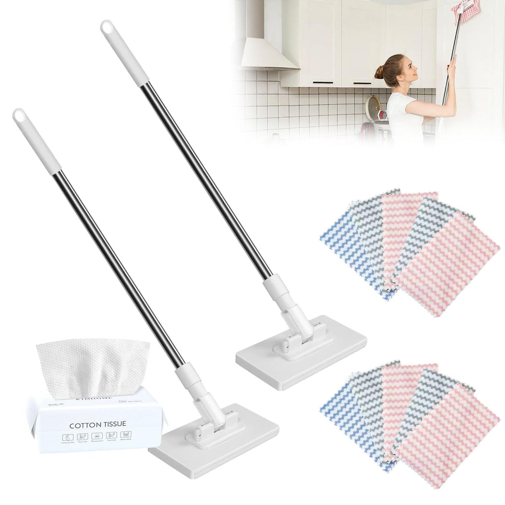 Durable Mop and Cleaning Kit | Designed for various floor types including hardwood, tile, and marble | Household cleaning tools for kitchen and entire house (1 mops + 5 cloths)