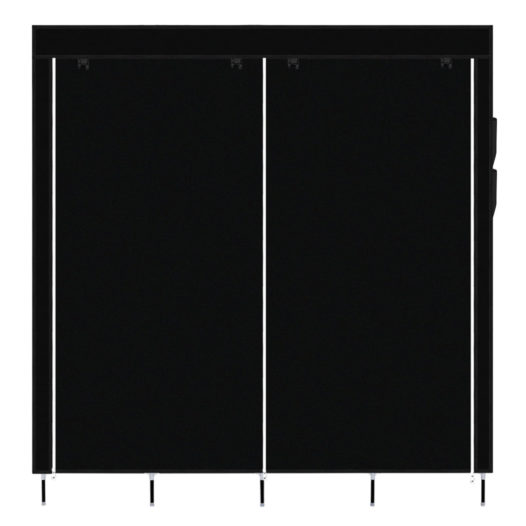 67" Portable Closet with 12 Shelves &amp; 4 Pockets - Heavy Duty Wardrobe Storage Organizer, No-Tool Assembly, Black Dust-Proof Cover