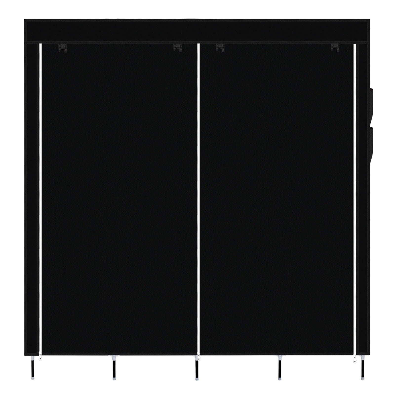 67" Portable Closet with 12 Shelves &amp; 4 Pockets - Heavy Duty Wardrobe Storage Organizer, No-Tool Assembly, Black Dust-Proof Cover