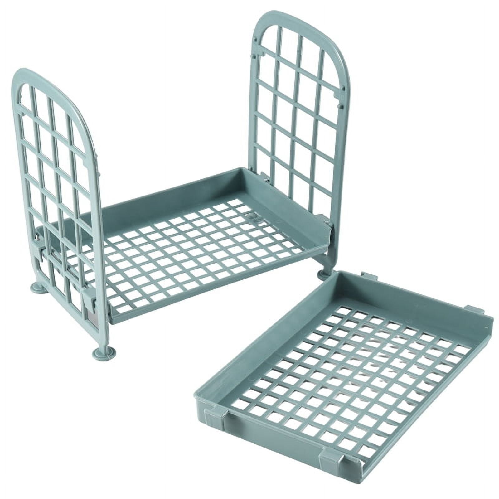 Storage Shelves,Plastic Small Shelves - 2 Tier Shelf Shelving,Kitchen Bathroom Organizer(Nordic blue)