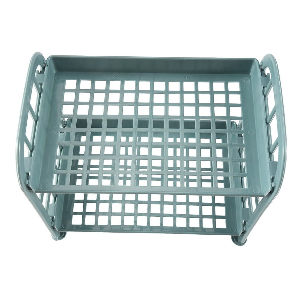 Storage Shelves,Plastic Small Shelves - 2 Tier Shelf Shelving,Kitchen Bathroom Organizer(Nordic blue)