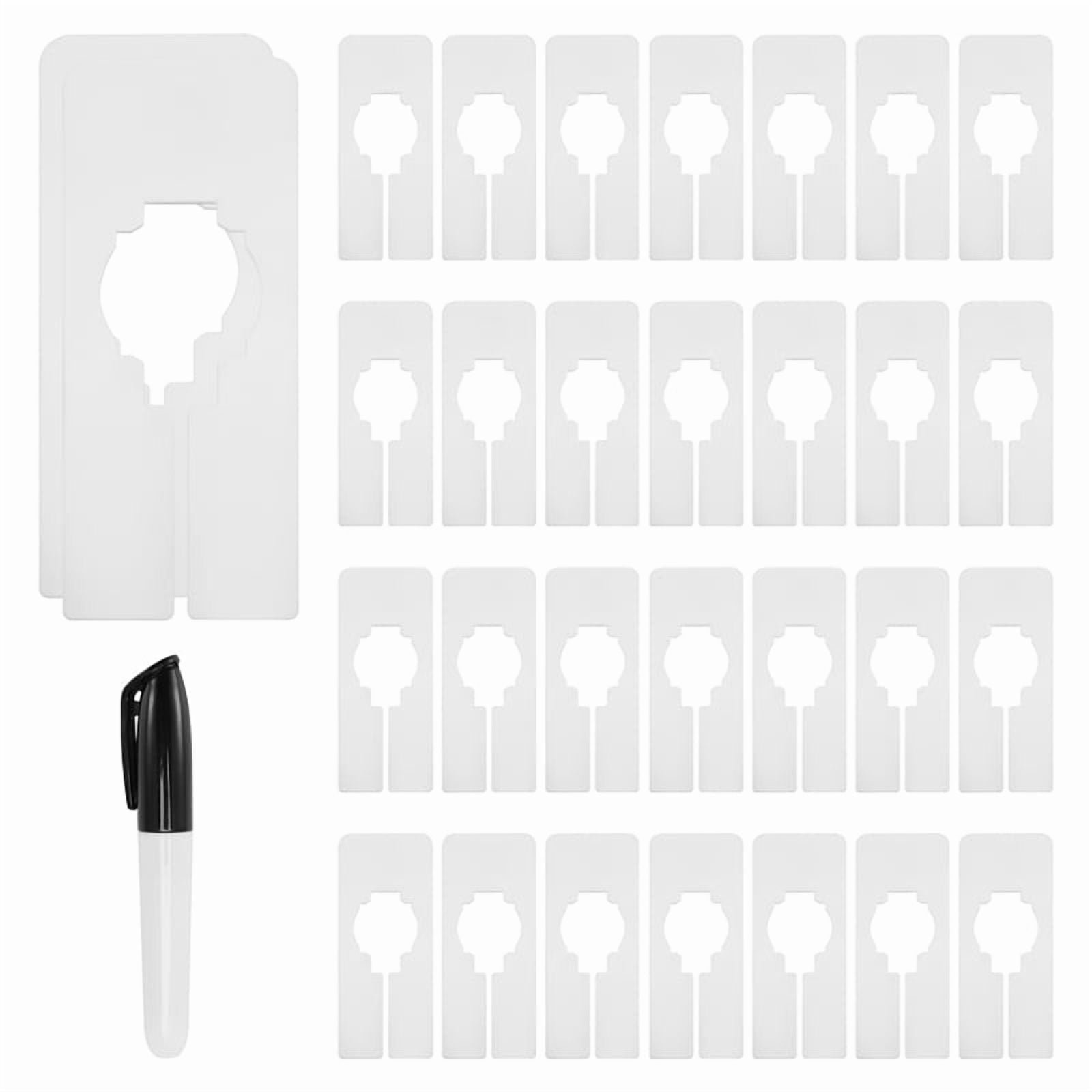 30 Closet Dividers for Hanging Clothes- Rectangle Clothing Size Dividers,White Closet C5393