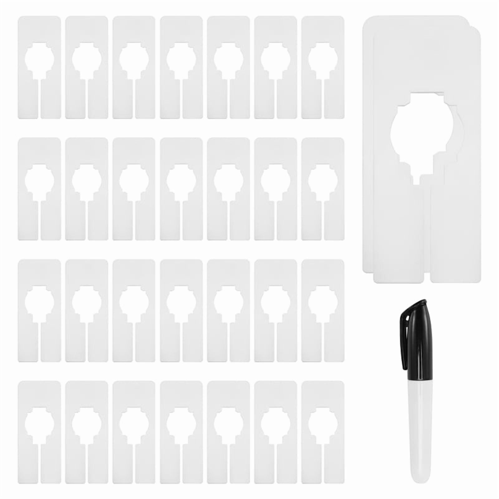 30 Closet Dividers for Hanging Clothes- Rectangle Clothing Size Dividers,White Closet C5393