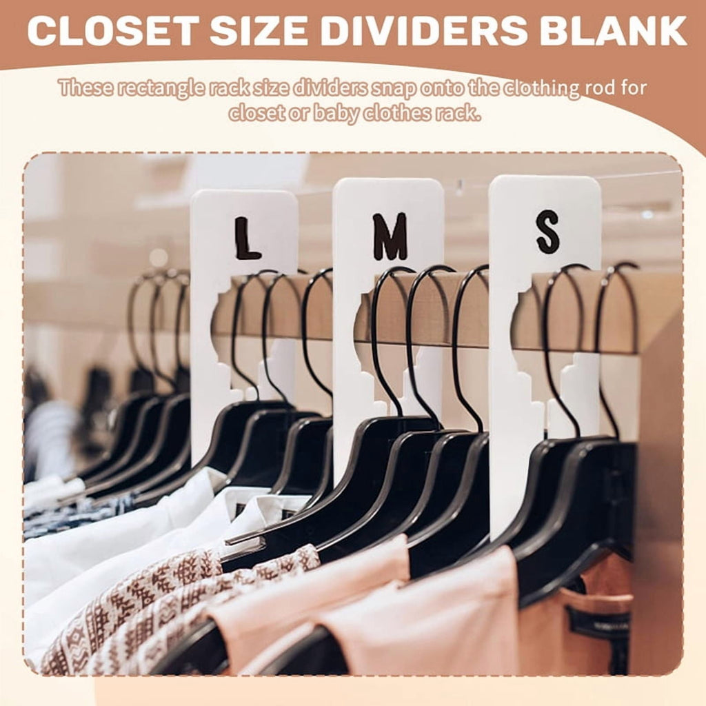 30 Closet Dividers for Hanging Clothes- Rectangle Clothing Size Dividers,White Closet C5393