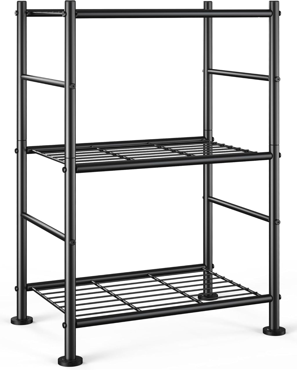 AP Storage Shelves - 6 Tier Shelf Organizer, Sturdy Metal Garage Shelving with Adjustable Leveling Feet, Space-Saving Shelves Organizer for Pantry, Laundry, Kitchen (18" x 12" x 70", Black)