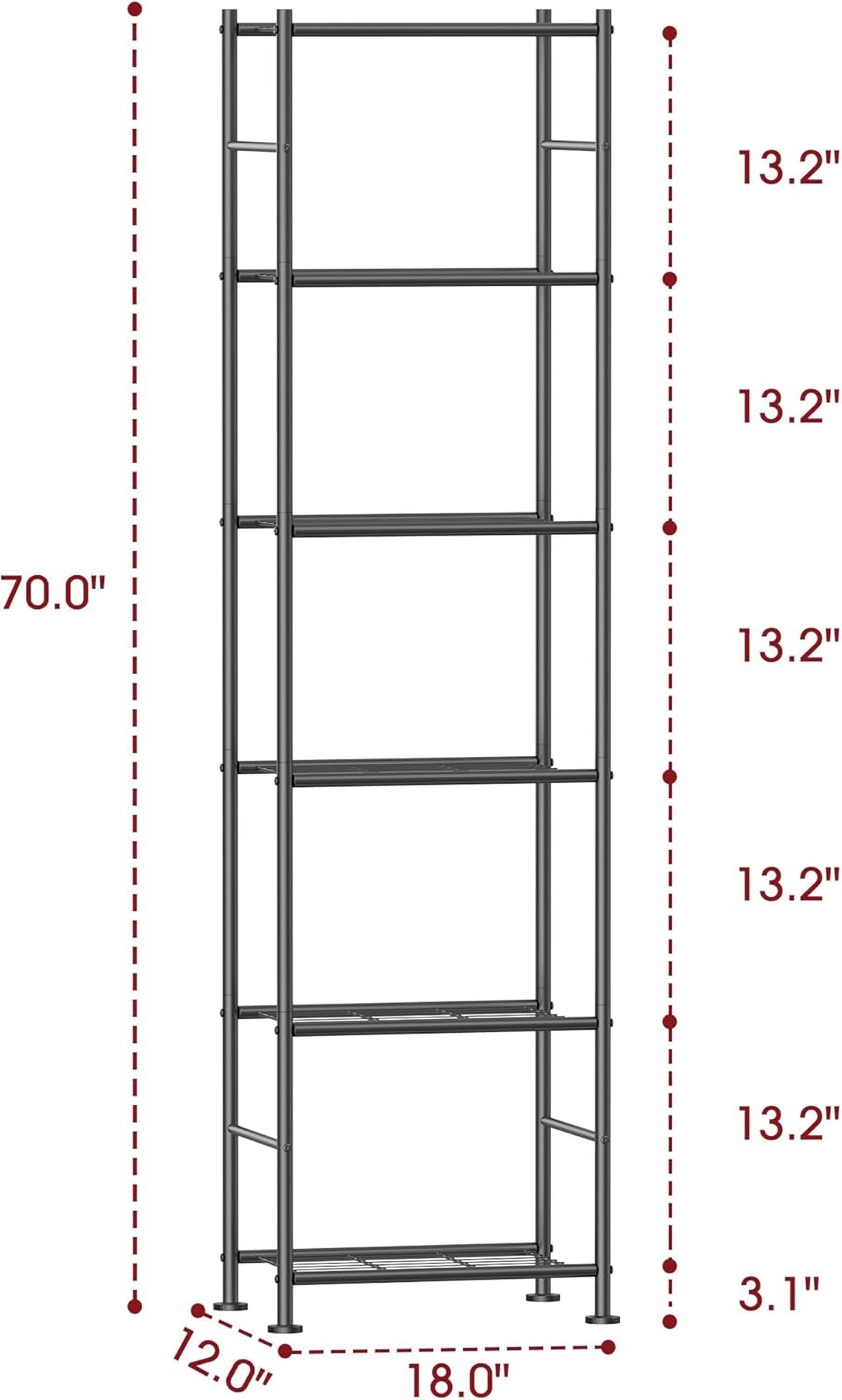 AP Storage Shelves - 6 Tier Shelf Organizer, Sturdy Metal Garage Shelving with Adjustable Leveling Feet, Space-Saving Shelves Organizer for Pantry, Laundry, Kitchen (18" x 12" x 70", Black)
