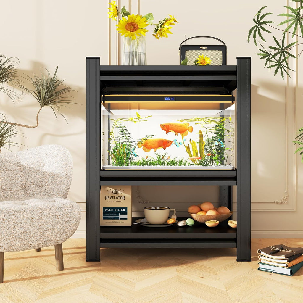 5-Tier Bookshelf, Metal Book Shelf, Adjustable Bookcase, Tall Shelves in Living Room/Home/Office/Kitchen/Bedroom, Storage Organizer for CDs/Books/Movies, Modern, Black