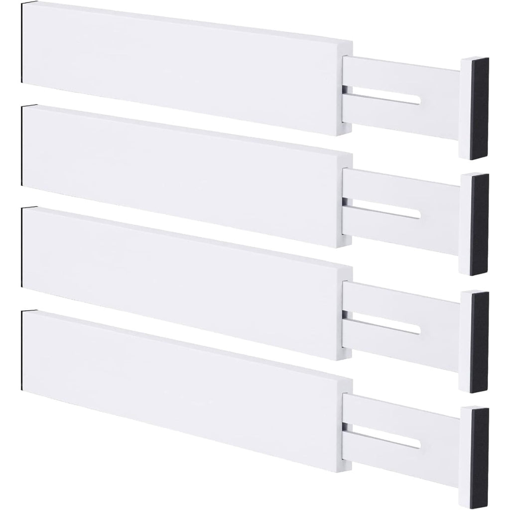 Bamboo Drawer Dividers,12-17" Adjustable Kitchen Drawer Organizer for Clothes,4 Pack Expandable Drawer Organization Separators for Bedroom,Bathroom,Dresser and Office,Natural