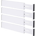 Bamboo Drawer Dividers,12-17" Adjustable Kitchen Drawer Organizer for Clothes,4 Pack Expandable Drawer Organization Separators for Bedroom,Bathroom,Dresser and Office,Natural
