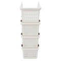 4 Pack Stacking Storage Baskets, Multifunctional PP Organizer Bins Space-Saving
