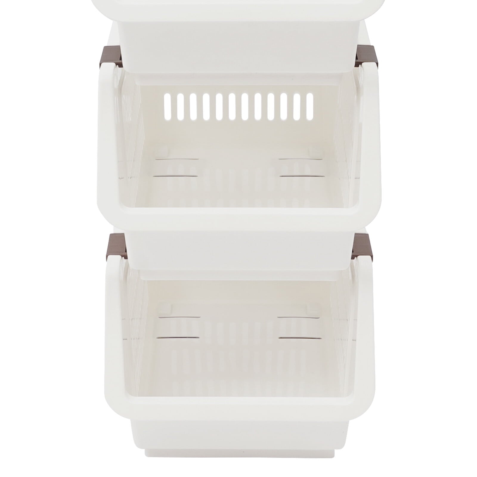 4 Pack Stacking Storage Baskets, Multifunctional PP Organizer Bins Space-Saving