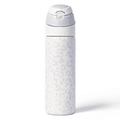 26oz StrawSip Flip Water Bottle, Stainless Steel, Double Wall Insulated, Luxe Leopard (White Leopard)