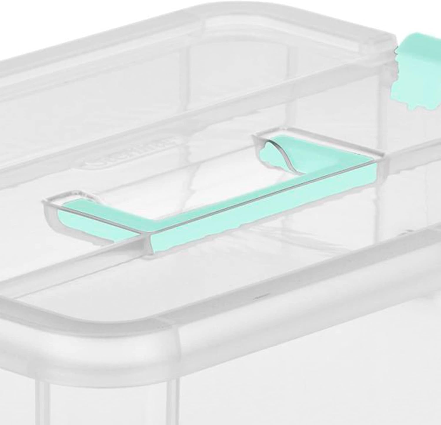Stack and Carry 2 Layer Handle Box  Stackable Plastic Small  Container with Latching Lid  Bin to  Crafts  Clear  4-Pack