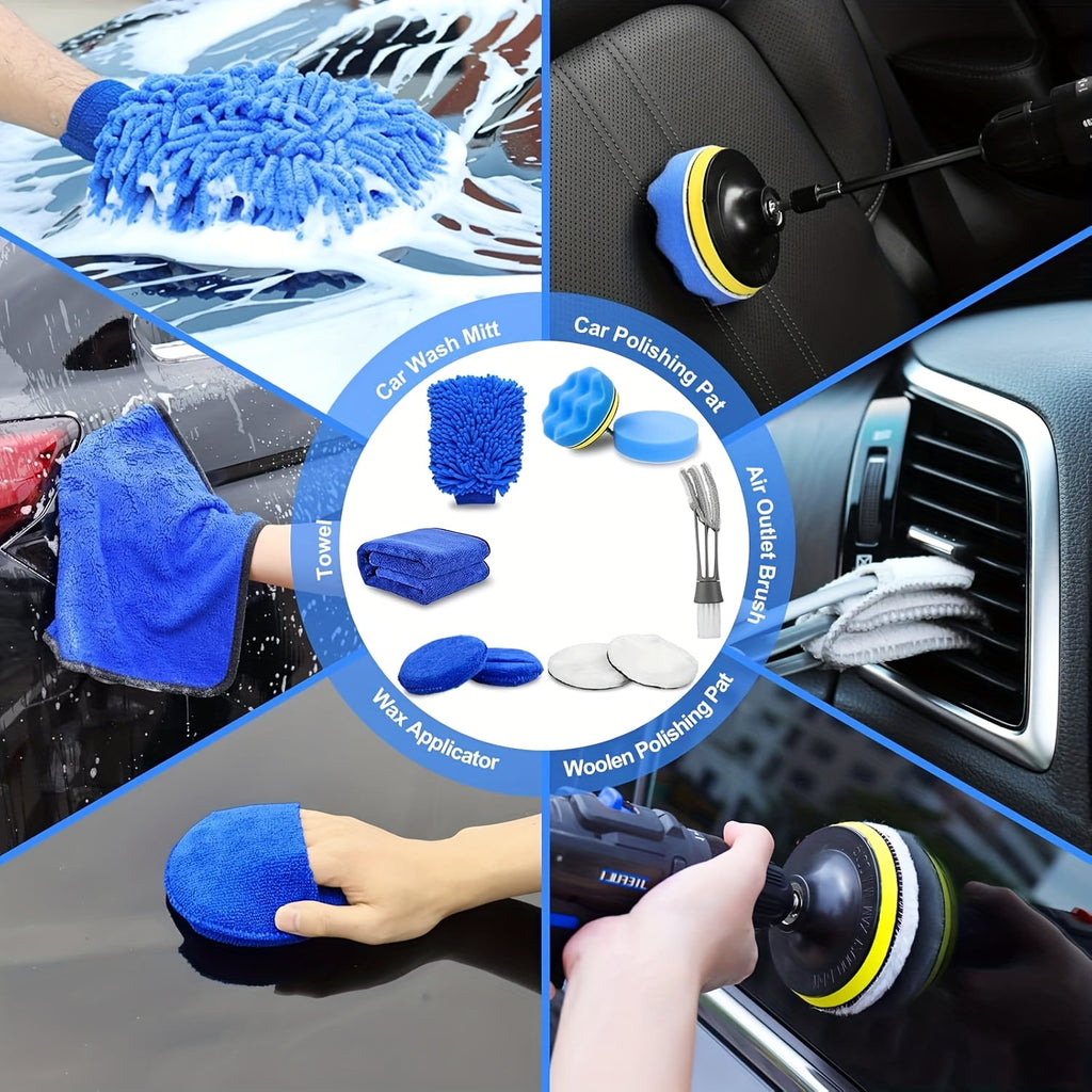 35pcs Car Detail Kit, Car Detail Brush Kit, Car Detail Brush Kit, Car Wash Kit, Car Parts, Car Cleaning Tool Kit, for Interior, Exterior, Wheels