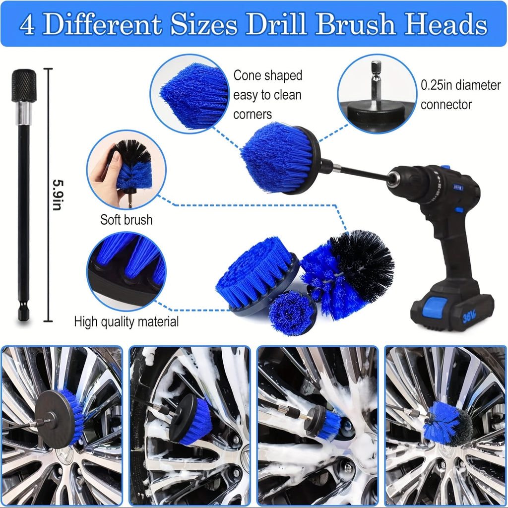 35pcs Car Detail Kit, Car Detail Brush Kit, Car Detail Brush Kit, Car Wash Kit, Car Parts, Car Cleaning Tool Kit, for Interior, Exterior, Wheels