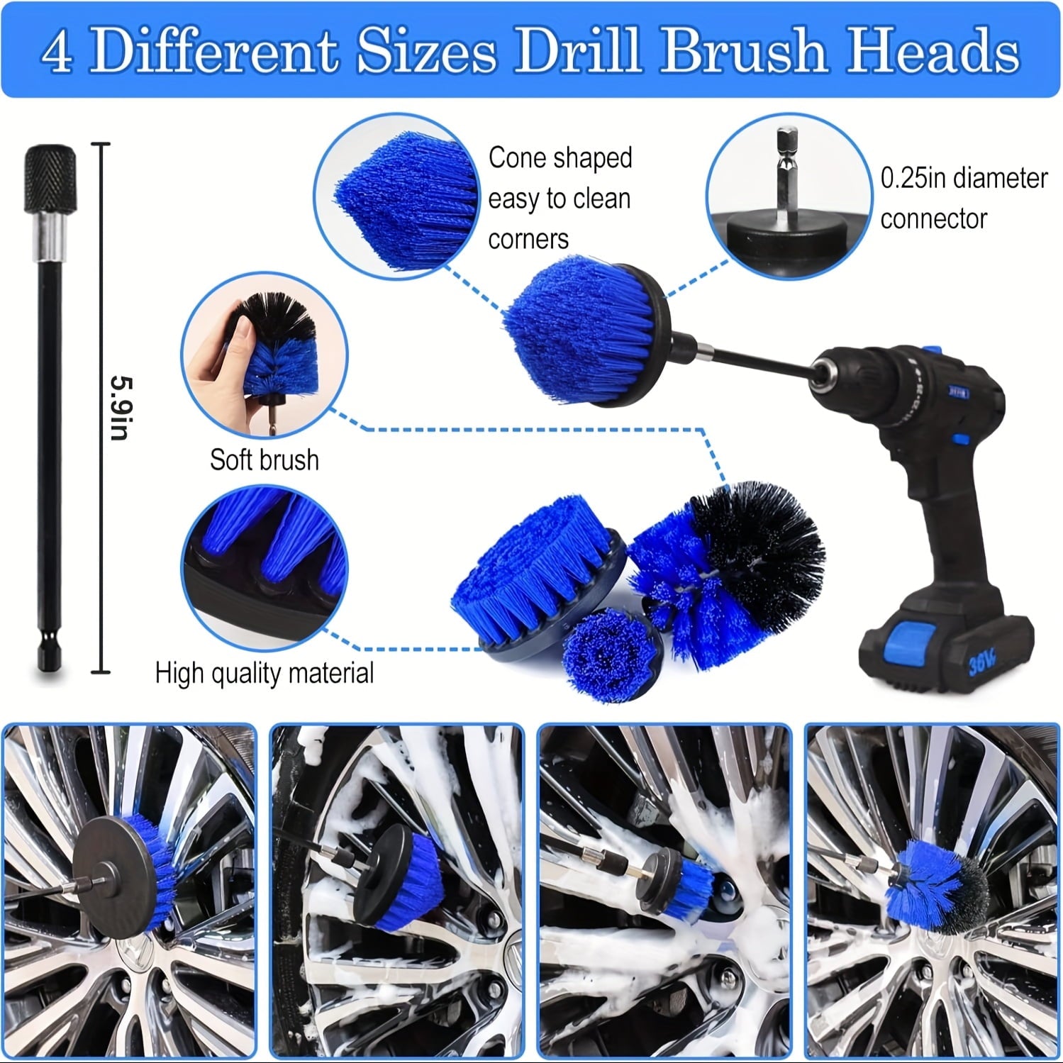 35pcs Car Detail Kit, Car Detail Brush Kit, Car Detail Brush Kit, Car Wash Kit, Car Parts, Car Cleaning Tool Kit, for Interior, Exterior, Wheels