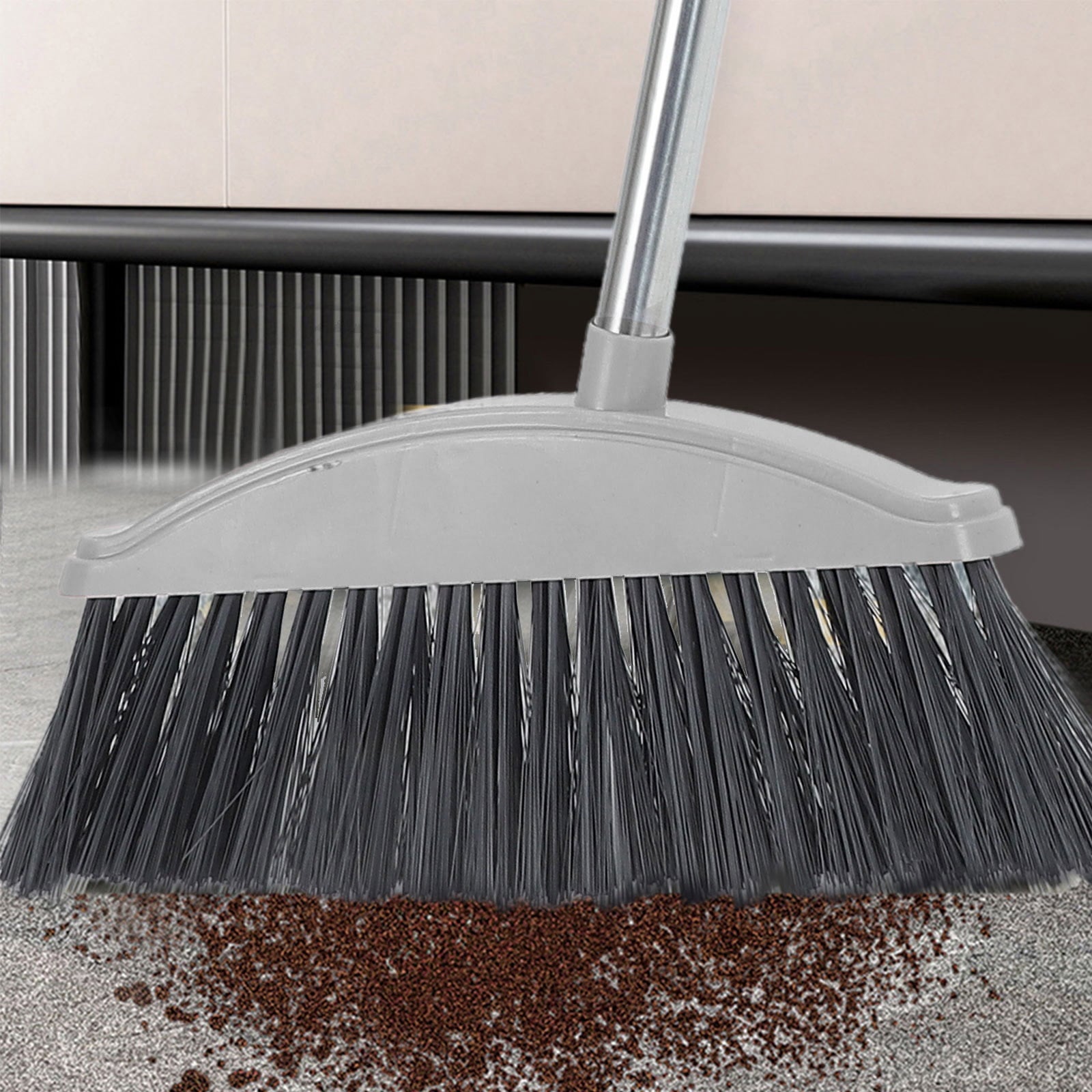 Long Handle Broom for Floor Cleaning with Large Angle for Efficient Sweeping 1 Set for Indoor and Outdoor Use