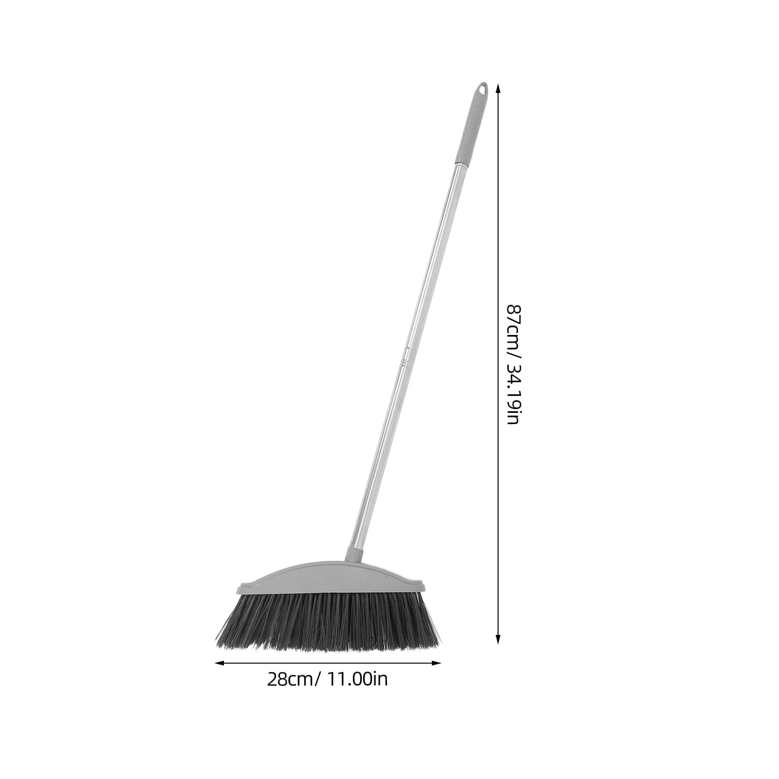 Heavy Duty Outdoor Indoor Broom with Long Handle Stainless Steel Floor Sweeping Tool 1 Set