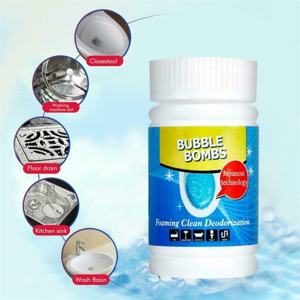 Fast Foaming Bubble Bomb toilet Cleaner, 100G with Japanese Tech, for Pairing with toilet Unclogger, Snake Drain Clog Remover tools, Kitchen Sink Drain Strainer Upkeep, Washing