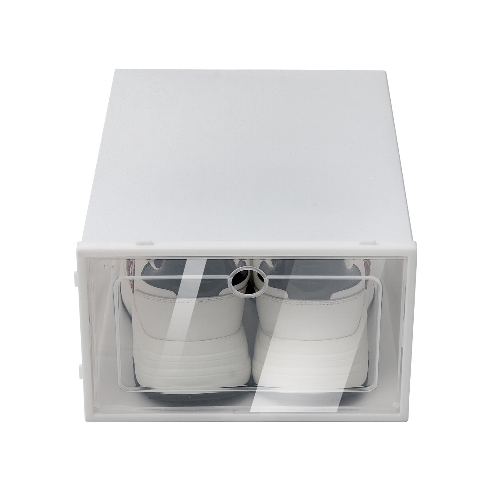 24Pcs Shoe Storage Box White Clear Plastic Display Shoes Case PP Stackable Organizer