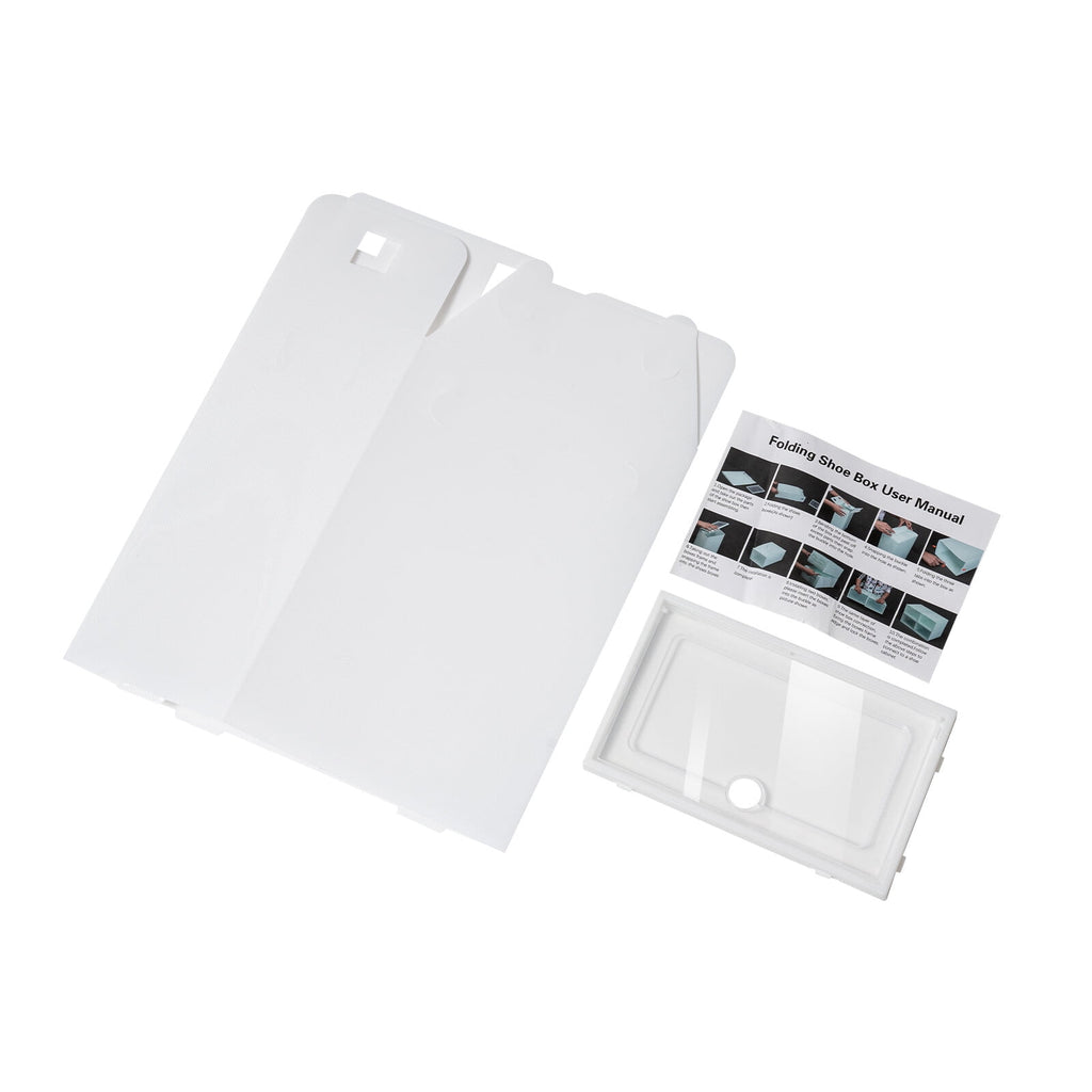 24Pcs Shoe Storage Box White Clear Plastic Display Shoes Case PP Stackable Organizer
