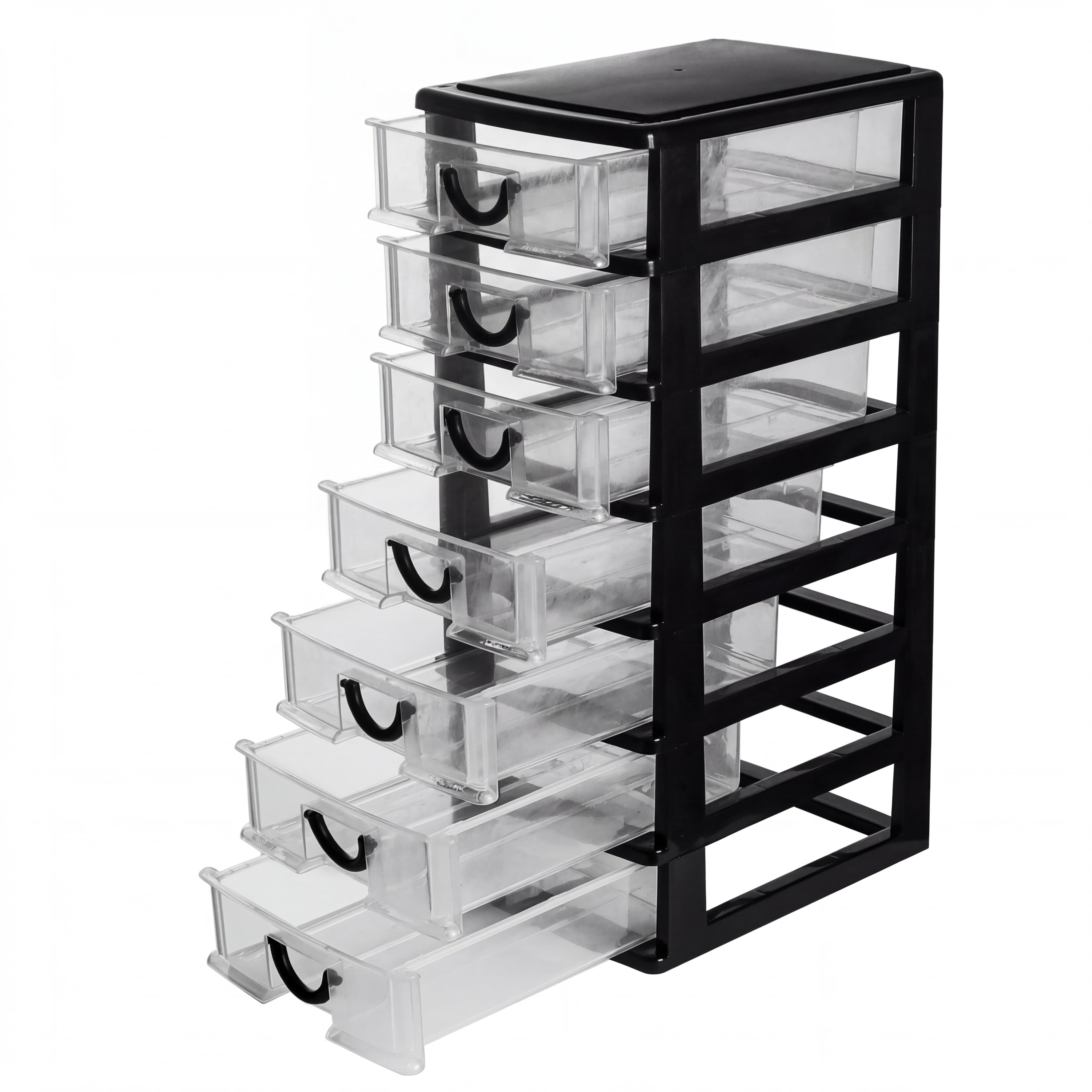 7-Drawer Desktop Storage Organizer, Small Plastic Drawer Unit (5" x 7" x 13") - Mini Container &amp; Organizer Box