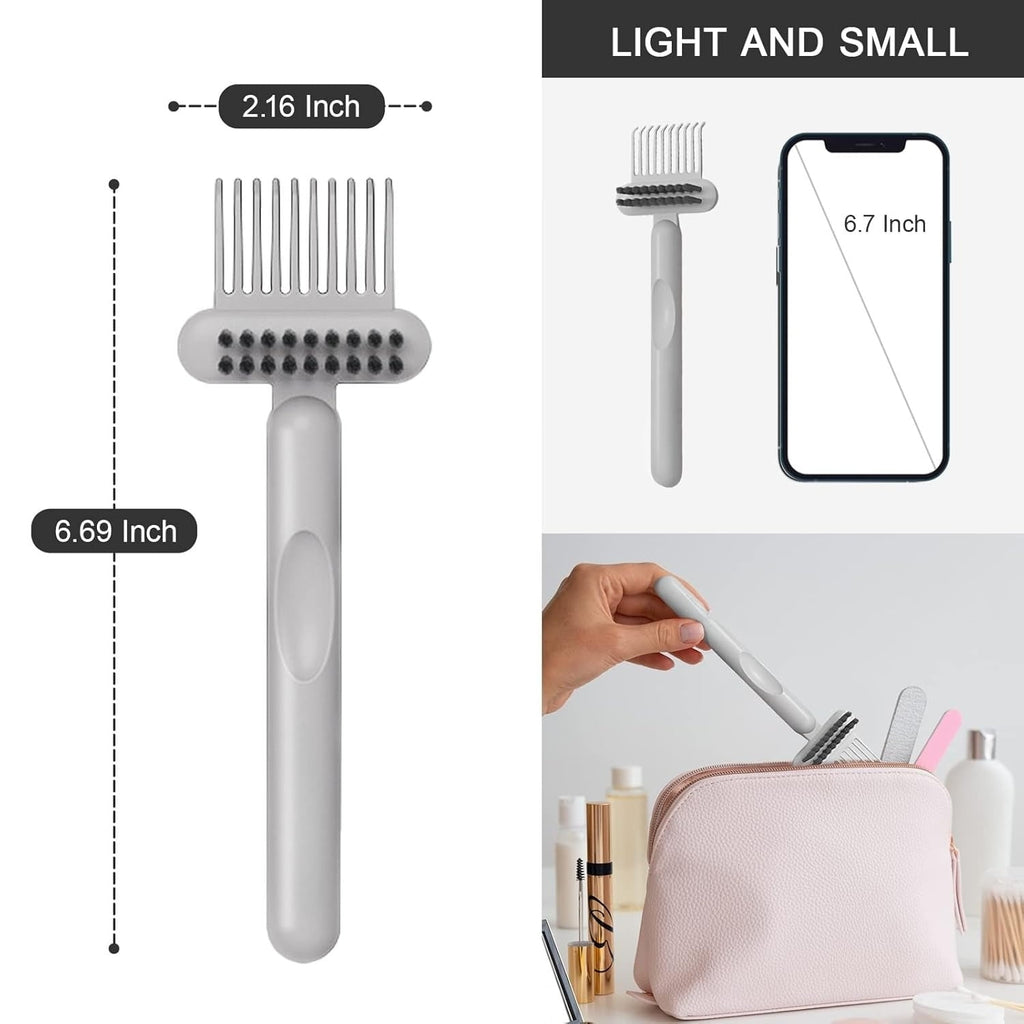 2-in-1 Hair Brush Cleaner and Remover Tool - Comb for Removing Hair and Dust, Suitable for Home and Salon Use (1 Pack-Green/Grey/Orange)