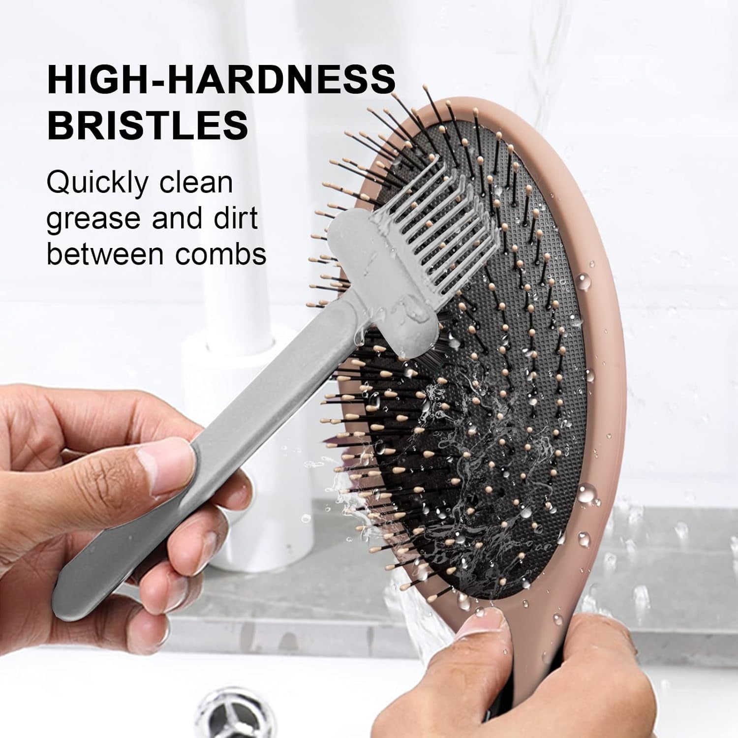 2-in-1 Hair Brush Cleaner and Remover Tool - Comb for Removing Hair and Dust, Suitable for Home and Salon Use (1 Pack-Green/Grey/Orange)