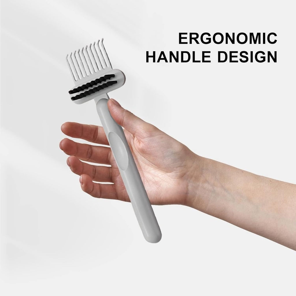 2-in-1 Hair Brush Cleaner and Remover Tool - Comb for Removing Hair and Dust, Suitable for Home and Salon Use (1 Pack-Green/Grey/Orange)