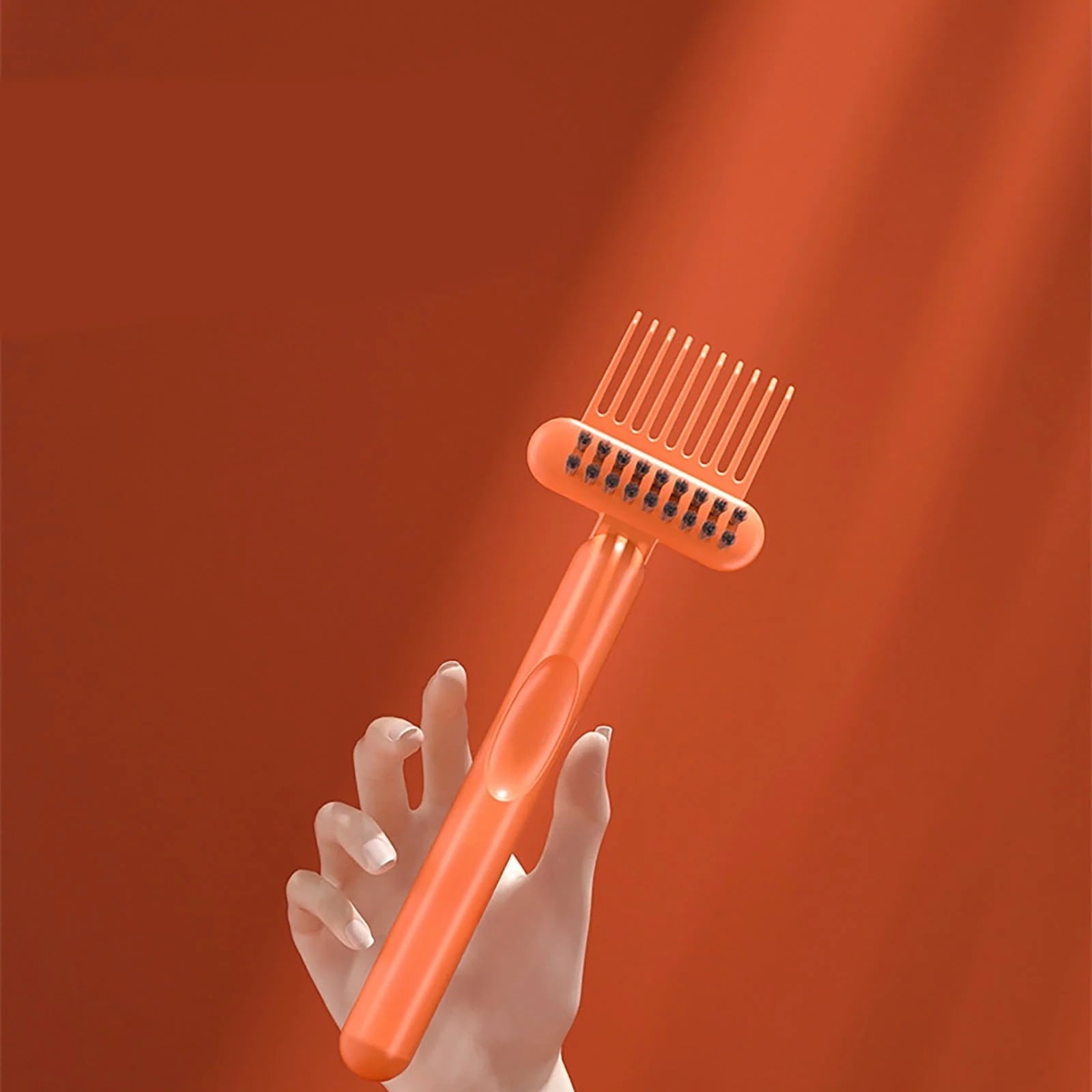 2-in-1 Hair Brush Cleaner and Remover Tool - Comb for Removing Hair and Dust, Suitable for Home and Salon Use (1 Pack-Green/Grey/Orange)