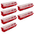 6Pcs Screw Organizers Storage Bins with Lids, Plastic Stackable Hardware Organizer Box for Garage Nails Tool Organizing