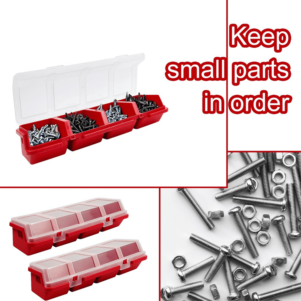 6Pcs Screw Organizers Storage Bins with Lids, Plastic Stackable Hardware Organizer Box for Garage Nails Tool Organizing