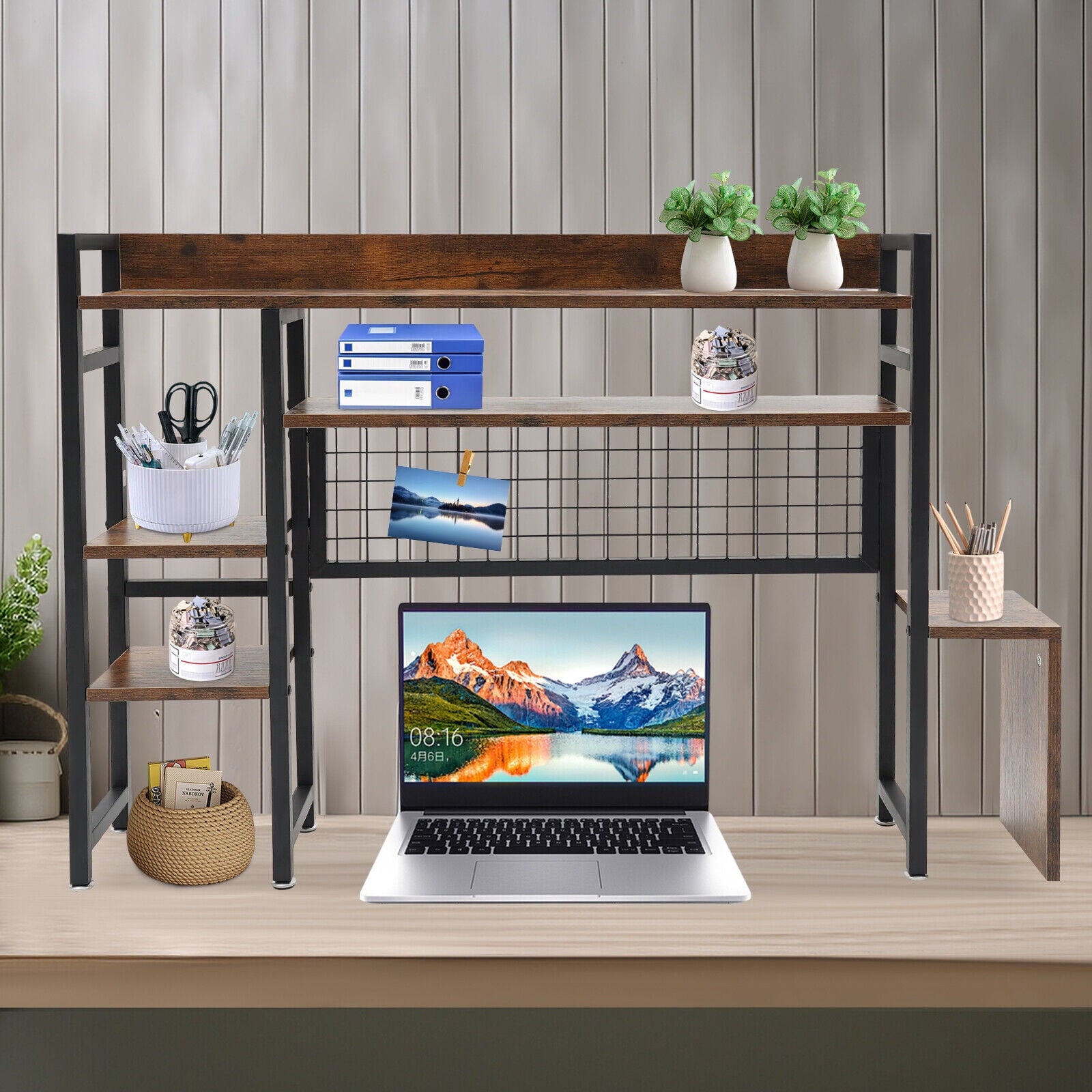 Countertop Display Shelf, Bookcase Organizer for Dorm Office Home
