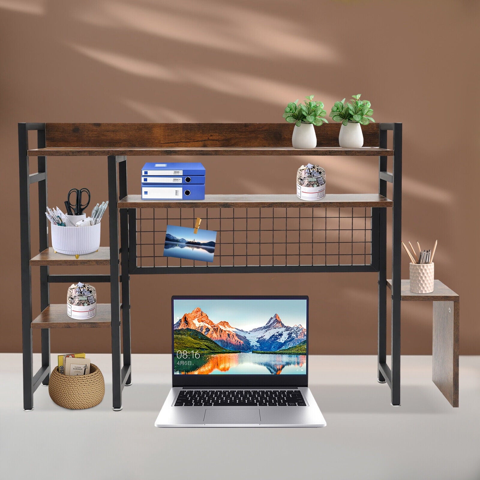 Countertop Display Shelf, Bookcase Organizer for Dorm Office Home