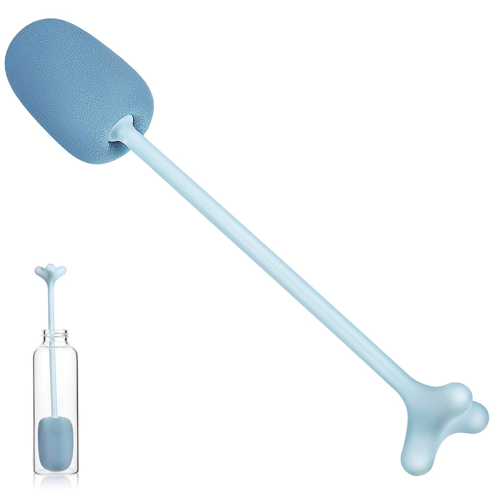 Sponge Bottle Brush Long Handle Cleaning Brush for Bowls and Plates Essential Kitchen Tool