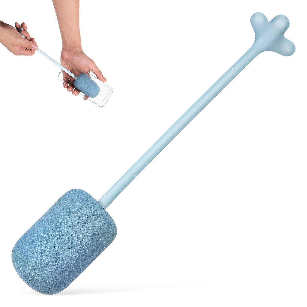 Sponge Bottle Brush Long Handle Cleaning Brush for Bowls and Plates Essential Kitchen Tool