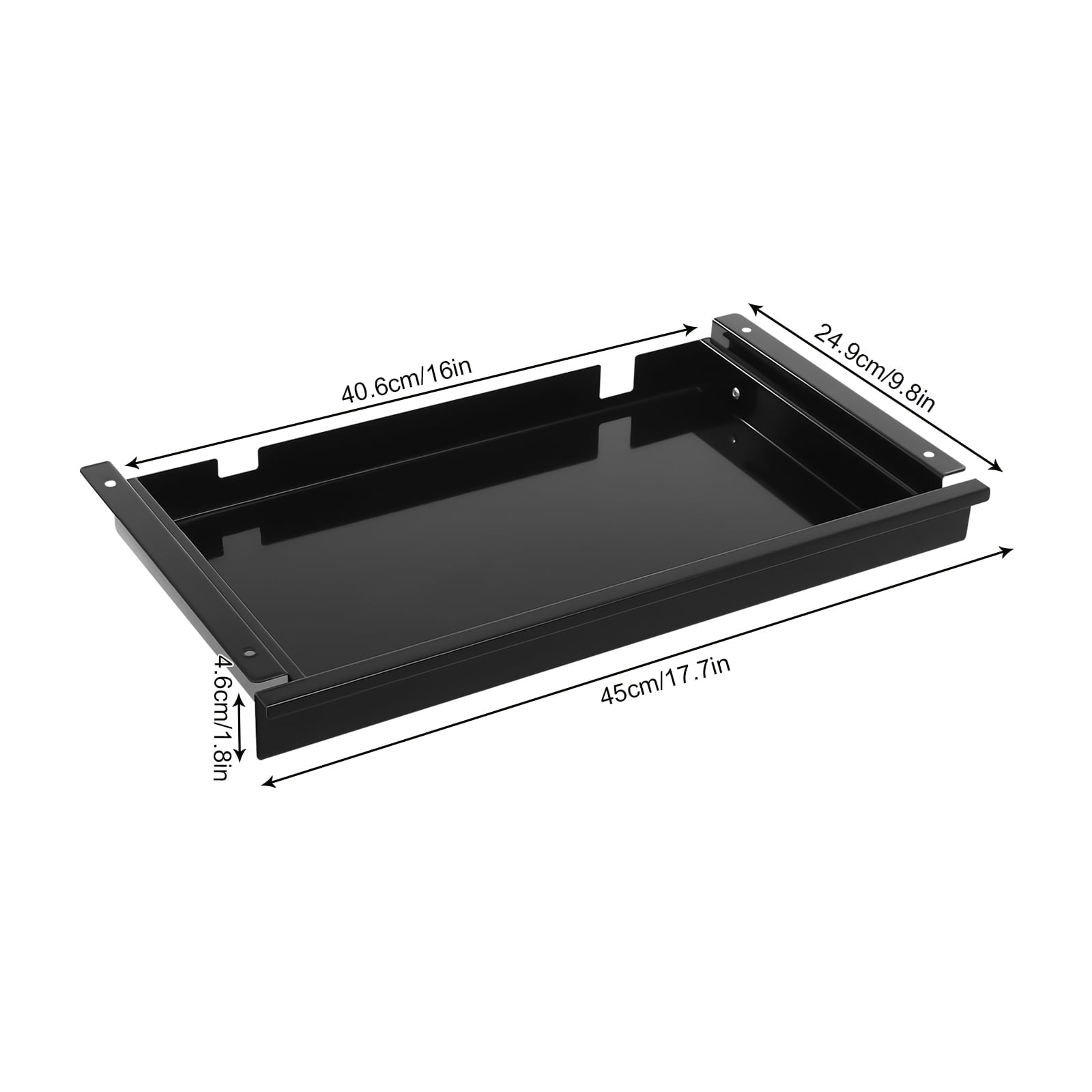 Home Under Desk Storage Drawer - Office Pull-out Hidden Drawer Hanging Drawers for Desk - Standing Desk Drawer Attachment - Under Desk Mounted Sliding Metal Hanging Drawers Organizer