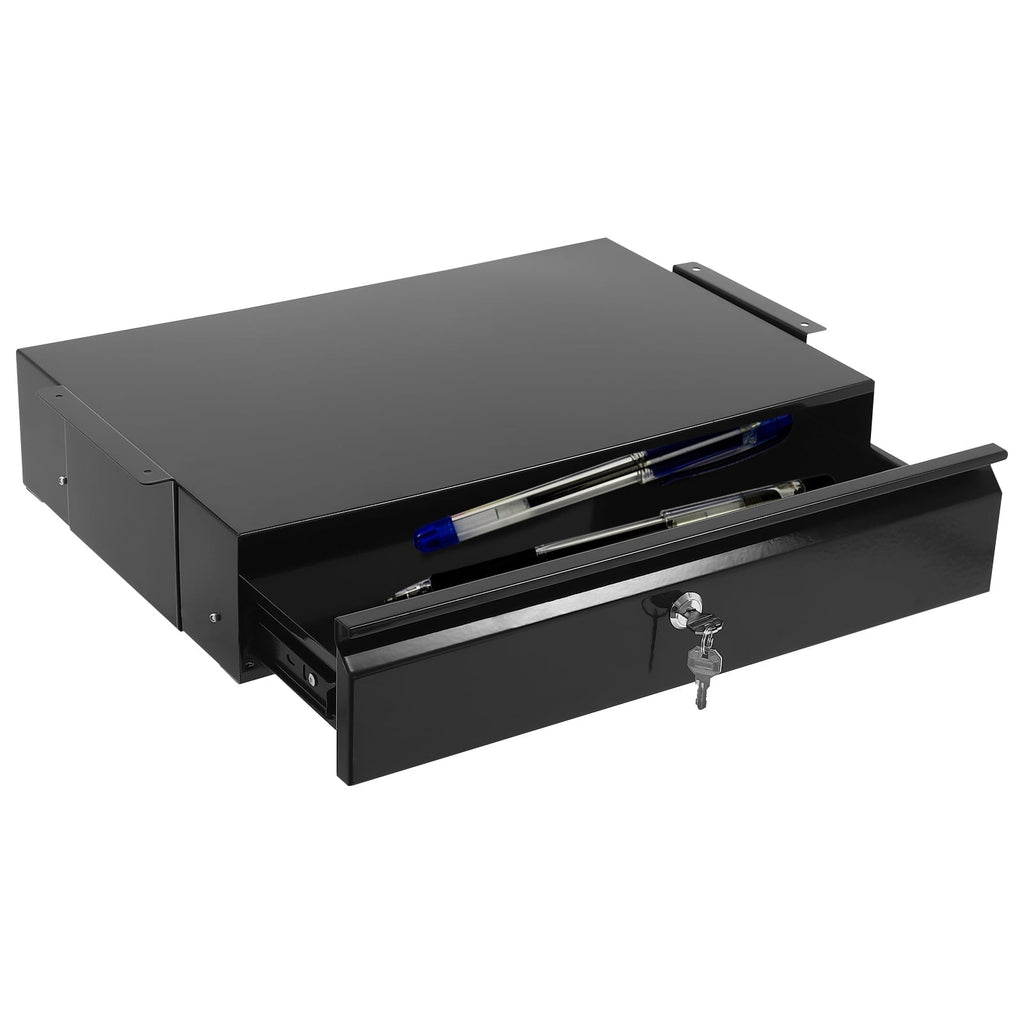 Home Under Desk Storage Drawer - Office Pull-out Hidden Drawer Hanging Drawers for Desk - Standing Desk Drawer Attachment - Under Desk Mounted Sliding Metal Hanging Drawers Organizer