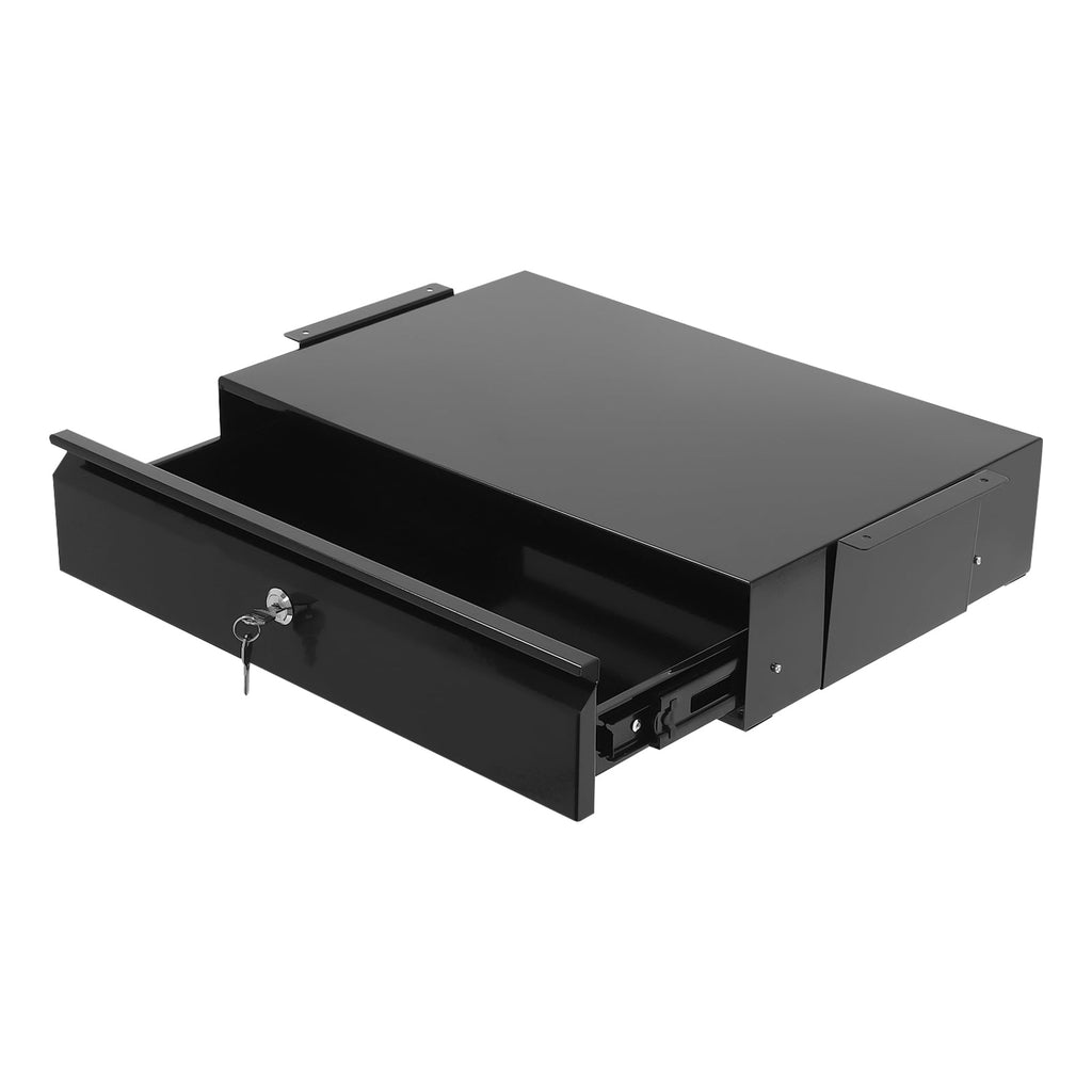 Home Under Desk Storage Drawer - Office Pull-out Hidden Drawer Hanging Drawers for Desk - Standing Desk Drawer Attachment - Under Desk Mounted Sliding Metal Hanging Drawers Organizer