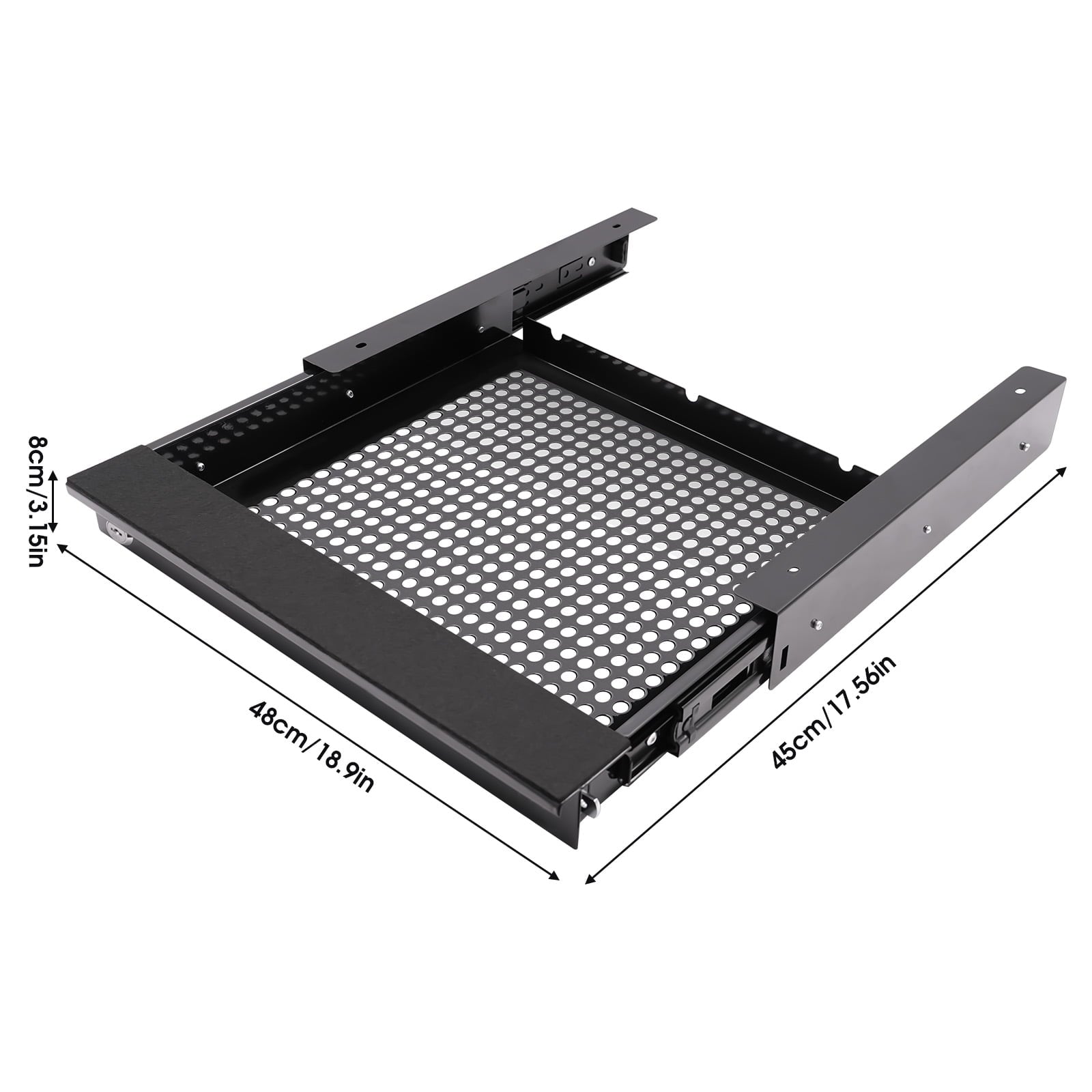 Home Under Desk Storage Drawer - Office Pull-out Hidden Drawer Hanging Drawers for Desk - Standing Desk Drawer Attachment - Under Desk Mounted Sliding Metal Hanging Drawers Organizer
