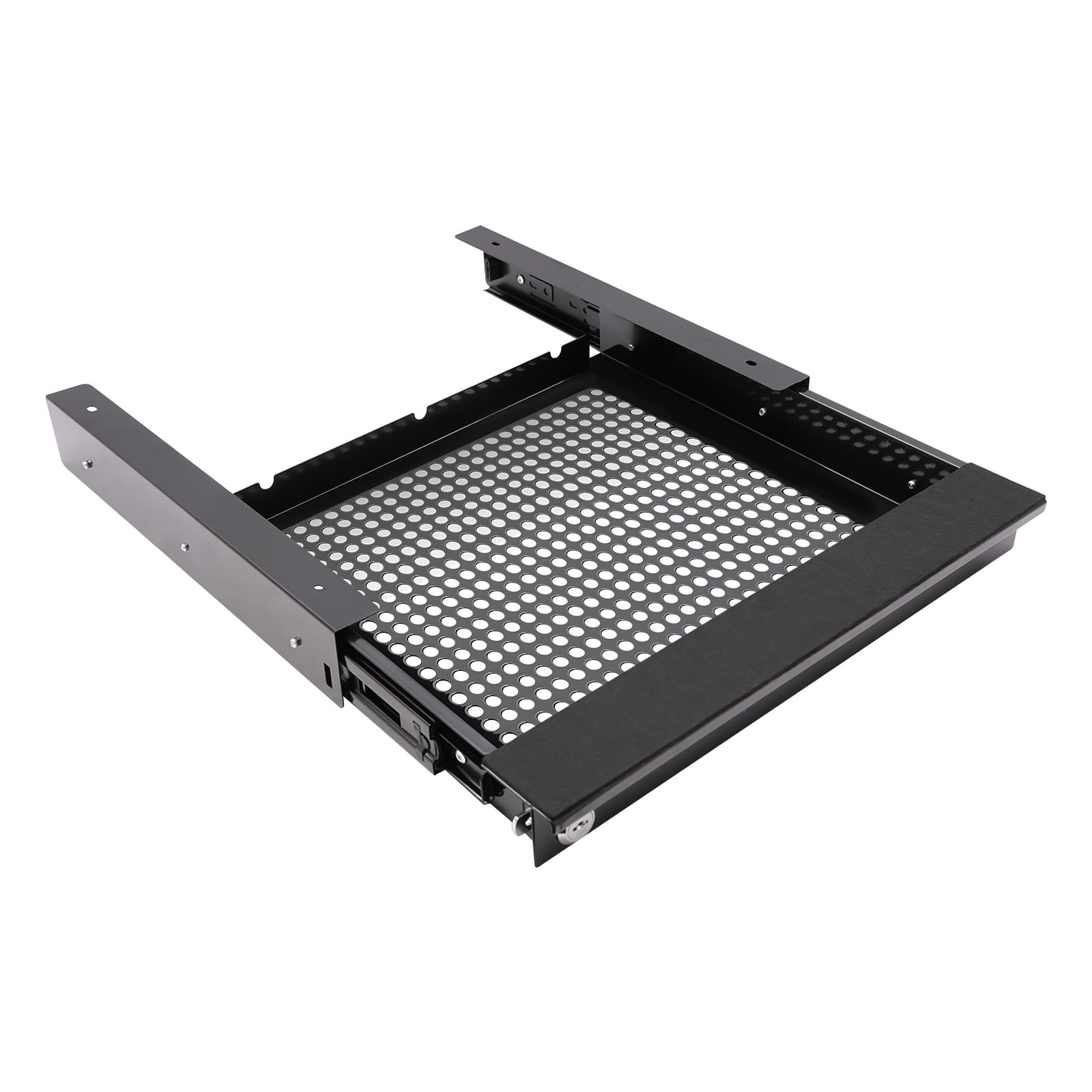 Home Under Desk Storage Drawer - Office Pull-out Hidden Drawer Hanging Drawers for Desk - Standing Desk Drawer Attachment - Under Desk Mounted Sliding Metal Hanging Drawers Organizer