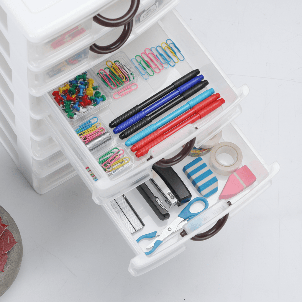 (5"x7"x13")Small Plastic 7 Drawer Desktop Storage System, Mini Organizer Box, Storage Container, Clear(2 pack)